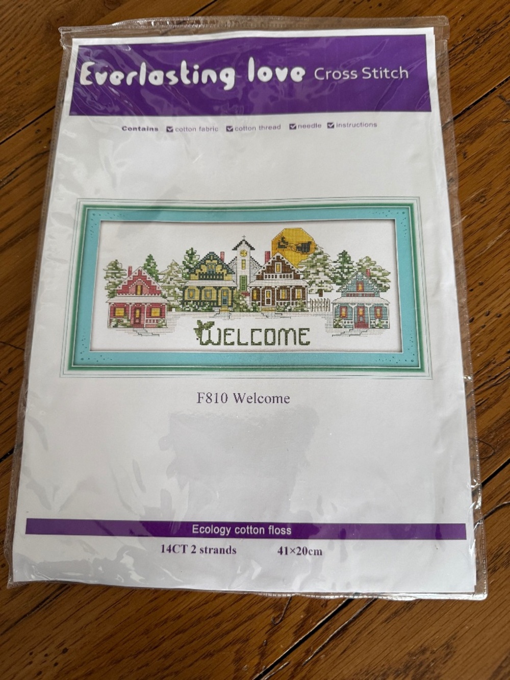 Welcome Everlasting Love Cross Stitch Kit 14 Ct Aida - Not Printed - NEW